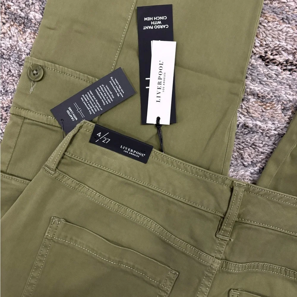 Liverpool Cargo Pant With Cinch Hem Sz 4/27 NWT | Liverpool Cropped Cargo Pants- - Picture 6 of 14